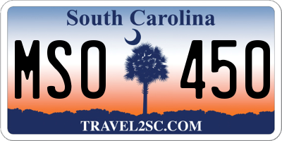 SC license plate MSO450