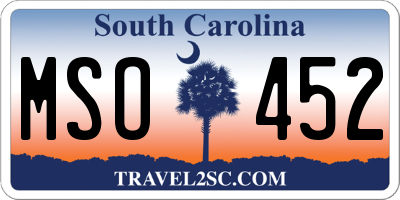 SC license plate MSO452