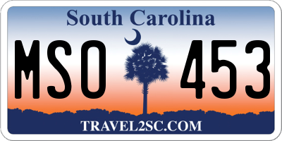 SC license plate MSO453