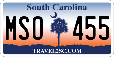SC license plate MSO455