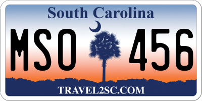 SC license plate MSO456