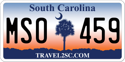 SC license plate MSO459