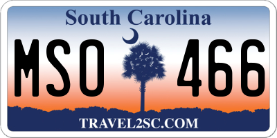 SC license plate MSO466