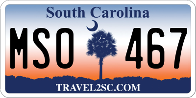 SC license plate MSO467
