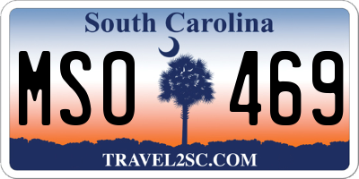 SC license plate MSO469