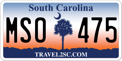 SC license plate MSO475