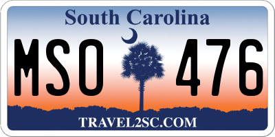 SC license plate MSO476