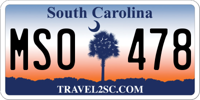 SC license plate MSO478