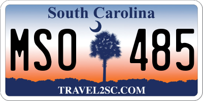 SC license plate MSO485