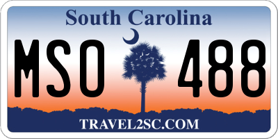 SC license plate MSO488