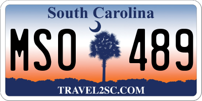 SC license plate MSO489