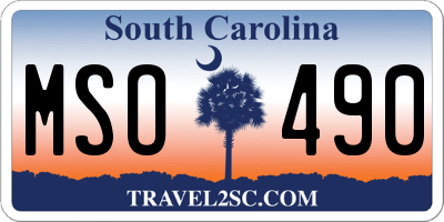 SC license plate MSO490