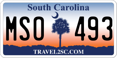 SC license plate MSO493