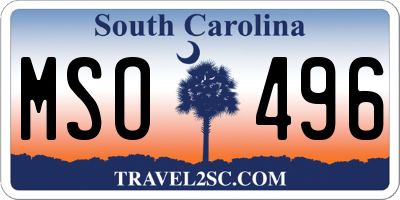 SC license plate MSO496