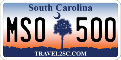 SC license plate MSO500
