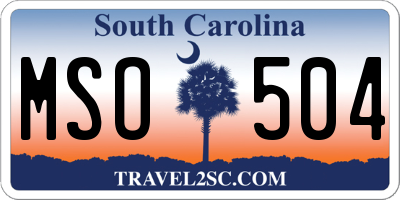 SC license plate MSO504