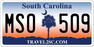 SC license plate MSO509