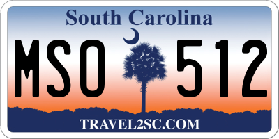 SC license plate MSO512