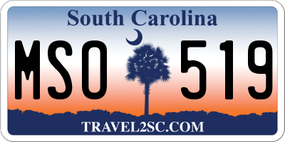 SC license plate MSO519