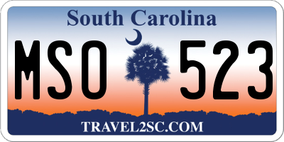 SC license plate MSO523