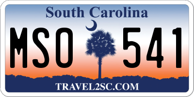 SC license plate MSO541