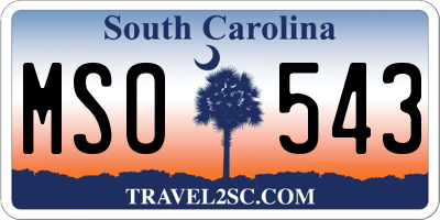 SC license plate MSO543