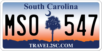 SC license plate MSO547