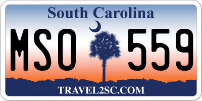 SC license plate MSO559