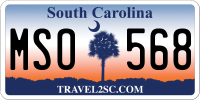 SC license plate MSO568