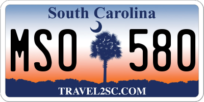 SC license plate MSO580