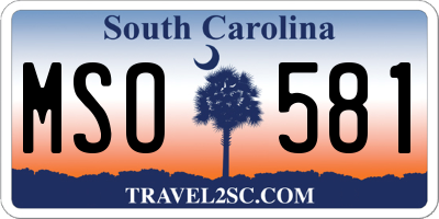 SC license plate MSO581