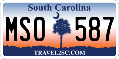 SC license plate MSO587