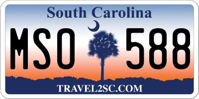 SC license plate MSO588