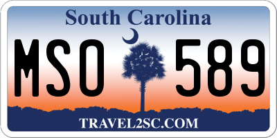 SC license plate MSO589