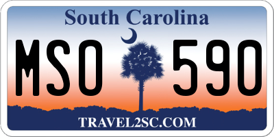 SC license plate MSO590