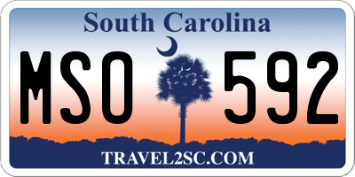 SC license plate MSO592