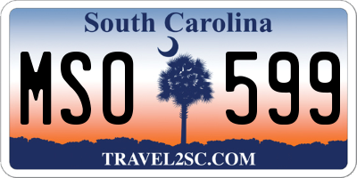 SC license plate MSO599