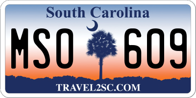 SC license plate MSO609
