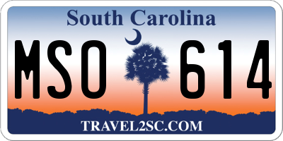 SC license plate MSO614