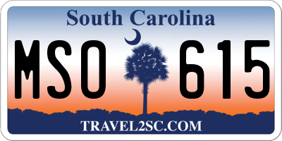SC license plate MSO615