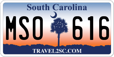 SC license plate MSO616