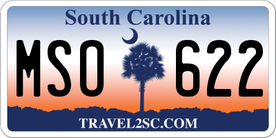 SC license plate MSO622