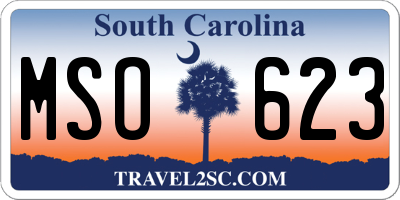 SC license plate MSO623