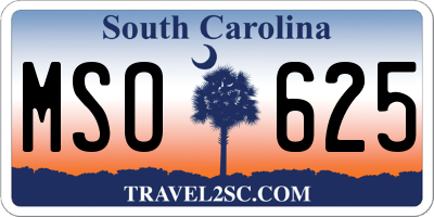 SC license plate MSO625