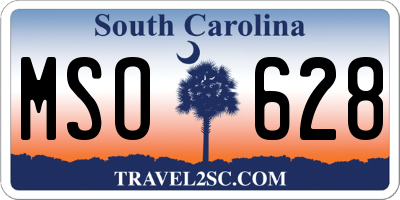 SC license plate MSO628