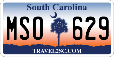 SC license plate MSO629