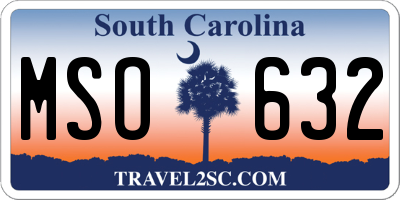 SC license plate MSO632