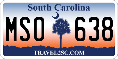 SC license plate MSO638