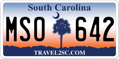 SC license plate MSO642