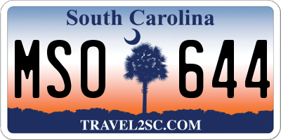SC license plate MSO644